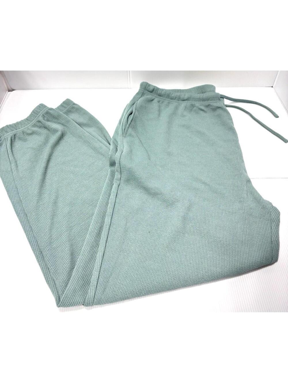 Wiholl Women’s Ribbed Loungewear Pants Silt Like Green XXL Cozy Casual-NNT